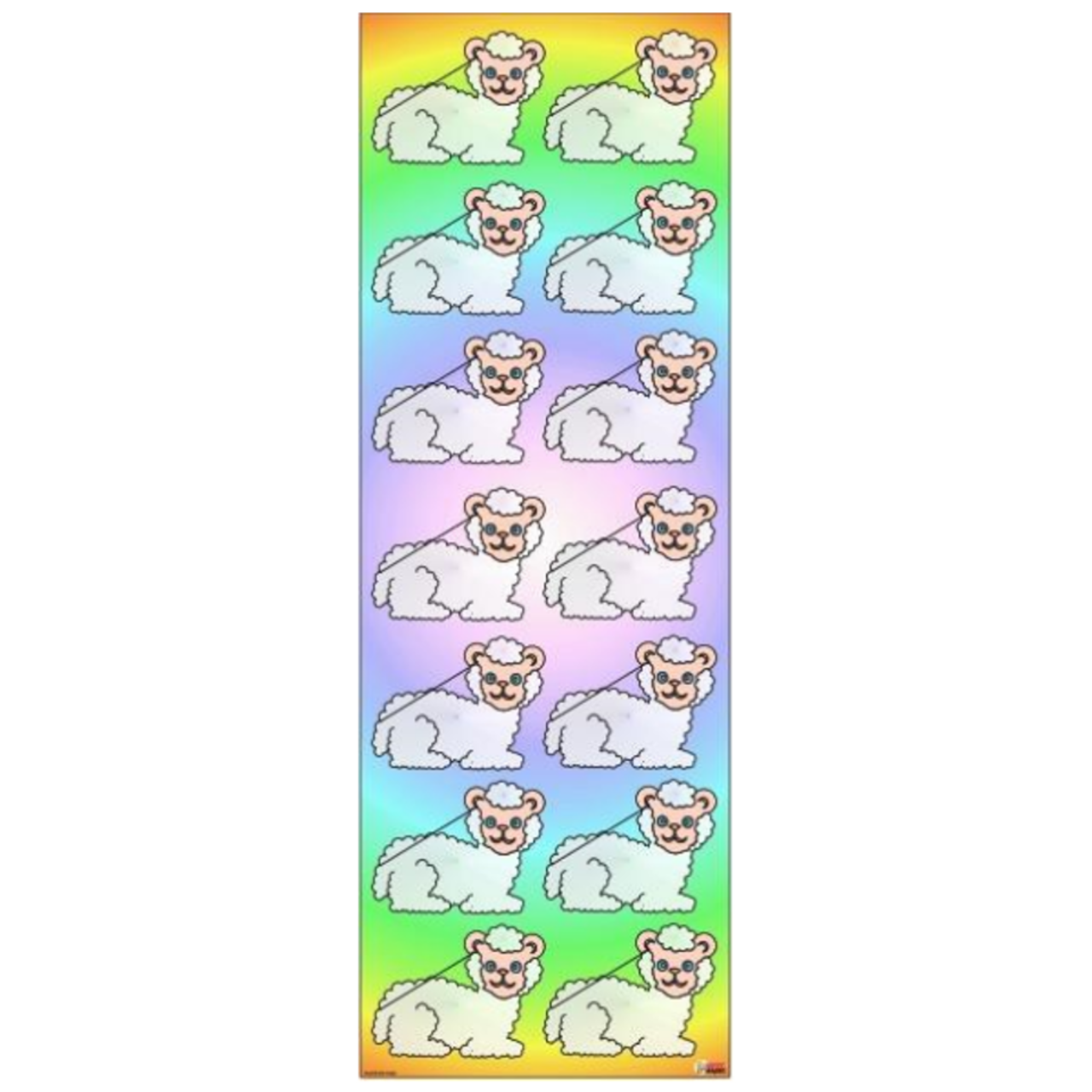 Karbon Pesach Sheep Die-Cut Stickers – Colorful Lamb Judaica Craft Reward Pack – 25 Sheets